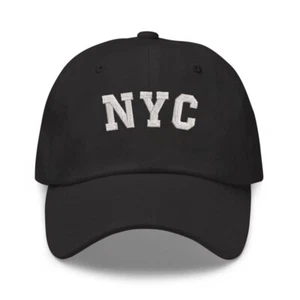 NYC New York City sombrero de papá bordado, gorra de algodón negro sombrero, gorra de vacaciones sombrero - Imagen 1 de 3