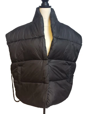 Chaleco acolchado de gran tamaño Boohoo chaleco frontal a presión para mujer negro talla US 12 Foto 1 de 4