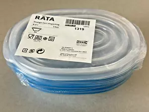 IKEA RÄTA (RATA) 3 Pack Plastic Bowls Blue 14oz w/Transparent Lids Hagerling NEW - Picture 1 of 5