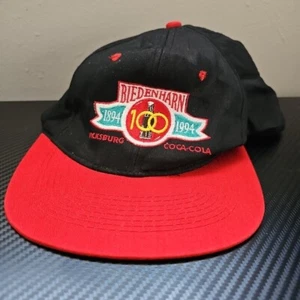 Vintage Coca Cola Hat Cap Mens Snapback Black Biedenharn 100 Vicksburg Red 1994 - Picture 1 of 8