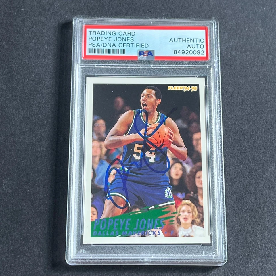 1994-95 Fleer #50 Popeye Jones Signed Card AUTO PSA Slabbed Mavericks - Image 1 of 2