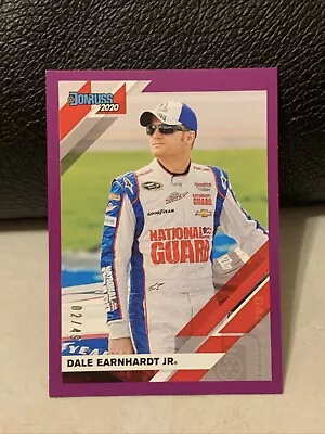 DALE EARNHARDT JR. 2020 PANINI DONRUSS RACING #94 PURPLE SP# 2/49 - Image 1 of 3