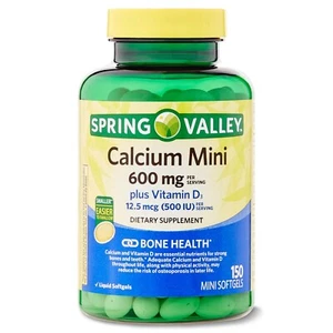 Spring Valley Calcium Plus Vitamin D3, Dietary Supplement, 150 Mini Softgels - Picture 1 of 4