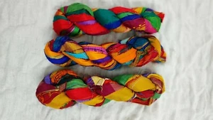 10 skein 1 kg 1" wide 100 grams skein Recycled silk Multicolored Plain ribbon - Picture 1 of 7