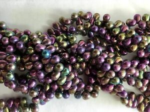 100 Purple Iris  Czech Glass Tear Drop Beads 6MM LIMITED