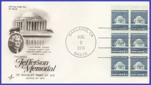 USA5 #1510d U/A ARTCRAFT FDC BKLT6 Jefferson Memorial - Imagen 1 de 1