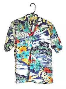 BSR Hawiian Style Button-Up Hemd mit Surfszenen Herren Gr. L 1 Tasche Vintage SCHÖN - Bild 1 von 7