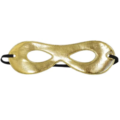 Adult Shiny Gold Superhero Mask ~ FUN HALLOWEEN COSTUME NEW YEAR PARTY EYE MASK - Image 1 of 2