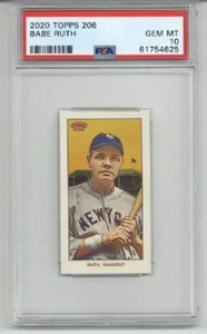 2020 TOPPS 206 BABE RUTH CARD NEW YORK YANKEES PSA 10 LOW POP 2 VERY RARE - Picture 1 of 2