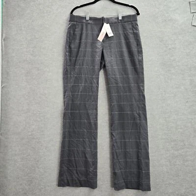 Banana Republic Women Pants 6P Gray Polyester Wool Check Dress Logan NWT - Image 1 of 4