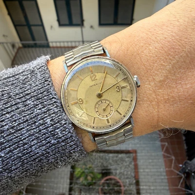 Orologio Uomo Imperios Vintage 1940 Cal AS 970 manuale quadrante bitonale - Immagine 1 di 4