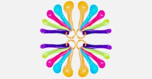 Measuring Spoons Set Plastic with Ring in Assorted Colors (5 ~ 20 Pcs) - Picture 1 of 9