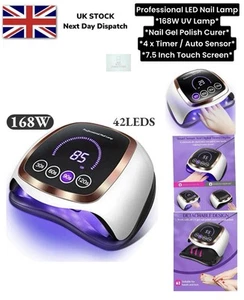 Nail Lamp UV Lamp LED Gel Nails UV Nail Lamp 7.5 Inch Touch Screen Hands Feet - Picture 1 of 22