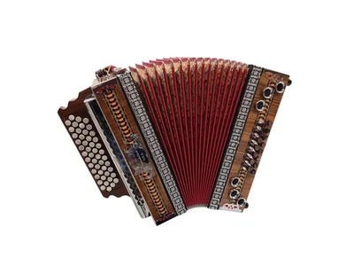 Steirische Harmonika G C F B O.R.A 4-reihig 3-chörig Tipo a Mano neuwertig - Bild 1 von 4