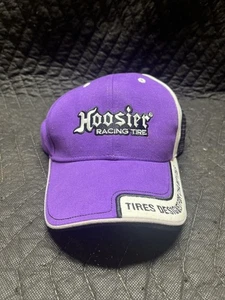 Hoosier Racing Tires Adult Purple Black Rubber Logo Baseball Cap Y2K Nascar - Picture 1 of 4