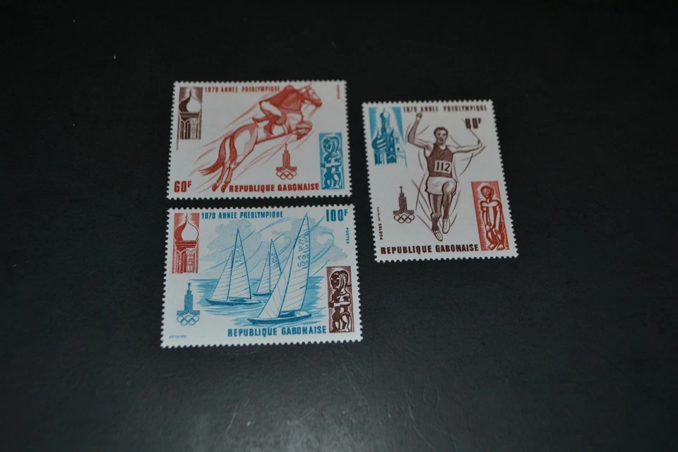 GABON SCOTT #424-426 莫斯科夏季奥利姆河前 1980 年全新邮票 3 件套 — 第 1/1 张图片