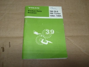 1982 1983 1984 VOLVO 760 GLE 760 TURBO DATA MANUAL DEALERSHIP SERVICE DATA BOOK - Bild 1 von 4