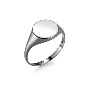 Polished Gold Round Signet Pinky Ring - Picture 1 of 15