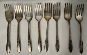 Juego de 8 tenedores de ensalada Oneida Community LADY HAMILTON plateados - Imagen 1 de 4