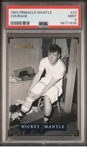 Tarjeta de béisbol Mickey Mantle 1992 Pinnacle #23 coraje lesión en la pierna PSA 9 grado - Imagen 1 de 2