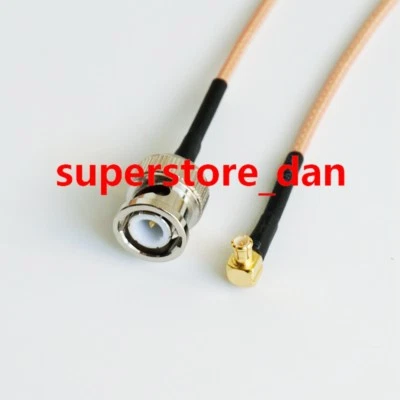 BNC male to MCX male plug Right Angle RA crimp Jumper RG316 cable pigtail - Image 1 of 4