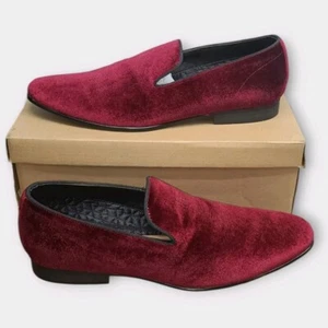 Steve Madden International Concepts Men's Trace Velvet Loafers Red, US 11.5 - Picture 1 of 7