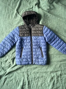 Preloved & Well Loved Boys Coat Blue & Black 8-9 Years Primark Hooded Jacket Zip - Picture 1 of 16