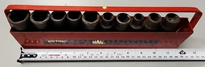 MAC TOOLS VDP6-SERIES 10-Piece 1/2" Drive Metric Deep Socket Set plus the tray - Picture 1 of 13