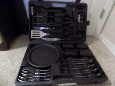 Large Camping 27 Piece Dishes, Cups, Silverware Grill Untenlis - Image 1 of 4