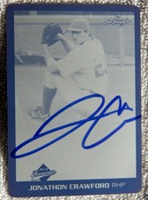 2013 Leaf Memories Black Border Jonathon Crawford Black Printing Plate Auto #1/1