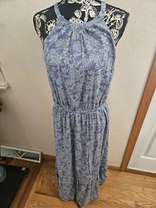 SIZE L OLD NAVY Blue & White Sleeveless Long Sundress INVPV3108 - Picture 1 of 2