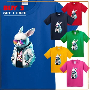 Bone Rabbit Bunny Funny Kid's Short Sleeve T Shirt Sarcastic New USA Gift Tee - Picture 1 of 14