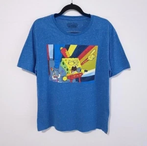 Spongebob Schwammkopf Herren T-Shirt Größe L Blau Rock and Roll - Bild 1 von 3
