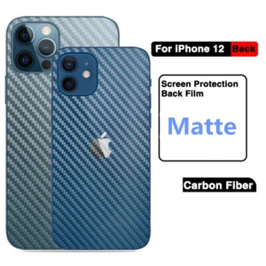 Für iPhone 16 15 14 13 12 7 Backcover Kohlefaser Rückseite Schutz Aufkleber Folie - Bild 1 von 24
