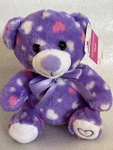 Valentinstag 8" Teddybär lila, weiß & rosa Herzen Art zu feiern Neu - Bild 1 von 8