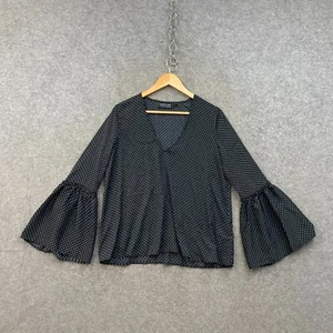 The Fifth Label Womens Blouse Top Size M Medium Black Polka Dot Long Sleeve - Picture 1 of 9