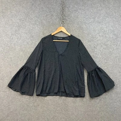 The Fifth Label Womens Blouse Top Size M Medium Black Polka Dot Long Sleeve - Image 1 of 4