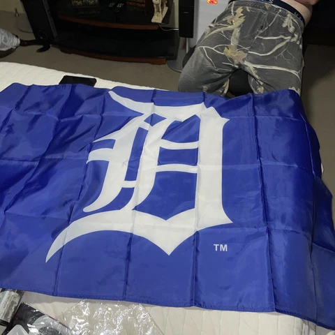 3”x5” MLB Major League Baseball Detroit Tigers Blue Fan Flag With Grommets Cover