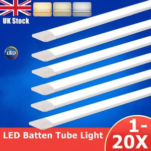 6FT LED Strip Lights Batten Tube Light Office Shop Garage Ceiling Lamp Daylights - Picture 1 of 33