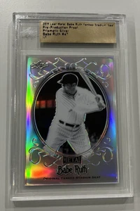 2019 Leaf Metal Babe Ruth Card 47 Yankee Pre Production /1 Prismatic Silver - Bild 1 von 2