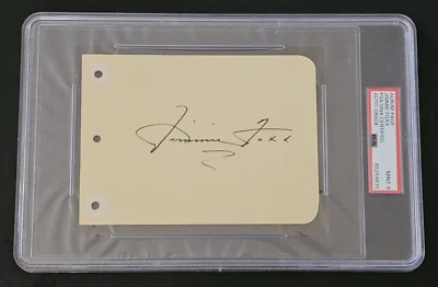 Rare JIMMIE FOXX Signed Album Page-HALL OF FAME-BOSTON RED SOX-PSA 9 - Image 1 of 4