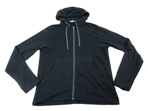 James Perse Hoodie Damen Größe 1 Schwarz Rippbündchen & Saum Kordelzug Pullover - Bild 1 von 9