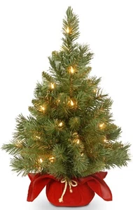✅NEW✅ Majestic Pre-Lit Artificial Mini Tree With Led lights And Cloth Base 2FT ✅ - Picture 1 of 6
