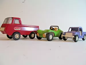Lot of 3 Diecast Pressed Metal Cars Trucks Jeep Tonka ts - Picture 1 of 24