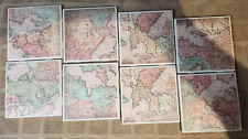 Coasters 8 Set Old world Map Watercolor ceramic with cork bottom