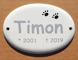 Tier Grabschild für Hund / Katze Email Emaille Schild Emailschild Gedankschild - Bild 1 von 1