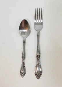 Imperial International Fleurette Stainless Flatware 2 Piece Set Korea Vintage - Picture 1 of 3