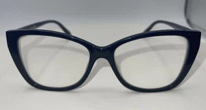 Swarovski SW 5290 090 Blue Eyeglasses Frames 53-15-140 STONES Big Cat Eye SK5290 - Picture 1 of 9