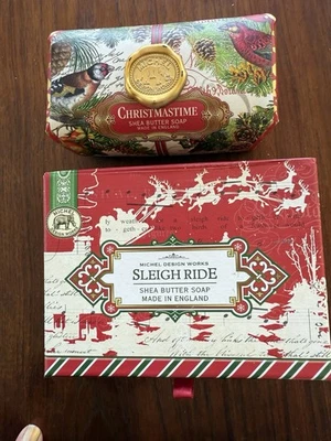 2-Michel Design Works Holiday Soap Items. 1 Large Bath Soap & 1 Boxed 2 Bar Set - Image 1 of 4