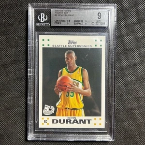 2007-08 Topps Rookie Set Kevin Durant #2 Rookie RC Basketball Card BGS 9 come nuovo - Foto 1 di 3